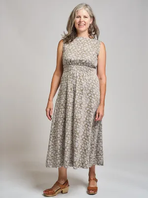 #1 Best Seller: Artsy Traveler Sleeveless Midi Dress - Olive Flowers  Today Only!