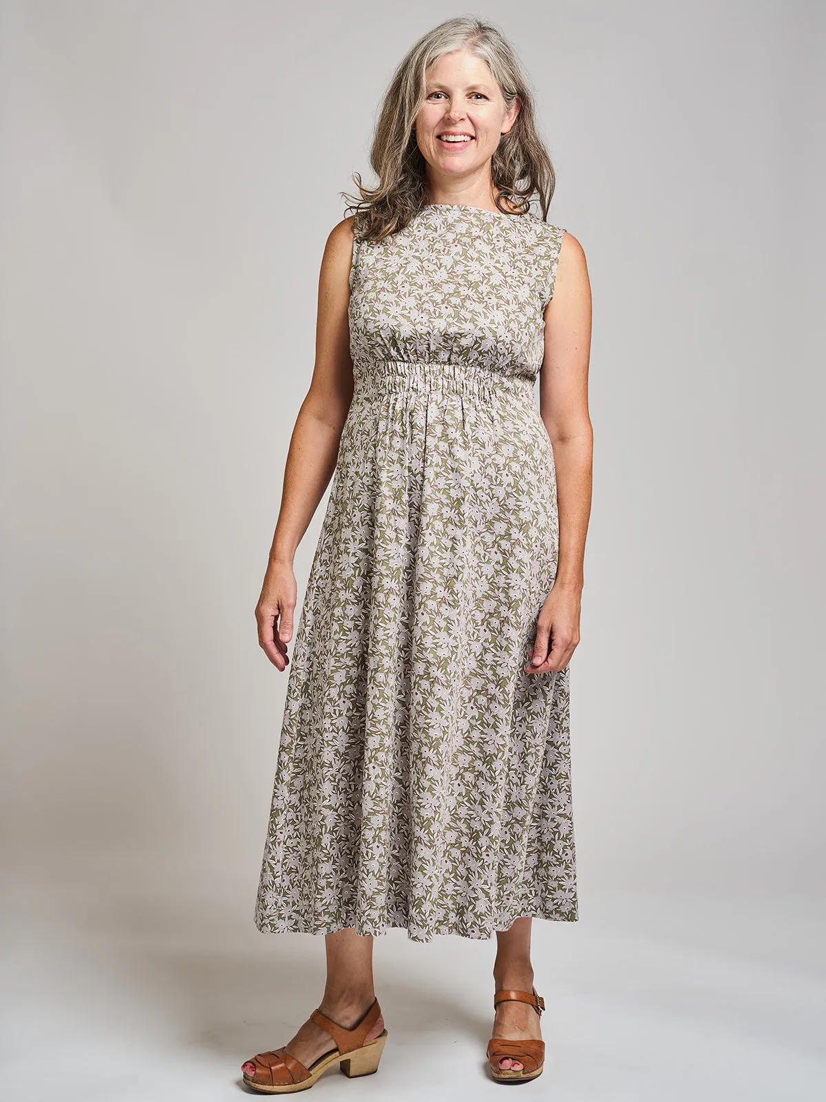 #1 Best Seller: Artsy Traveler Sleeveless Midi Dress - Olive Flowers  Today Only!