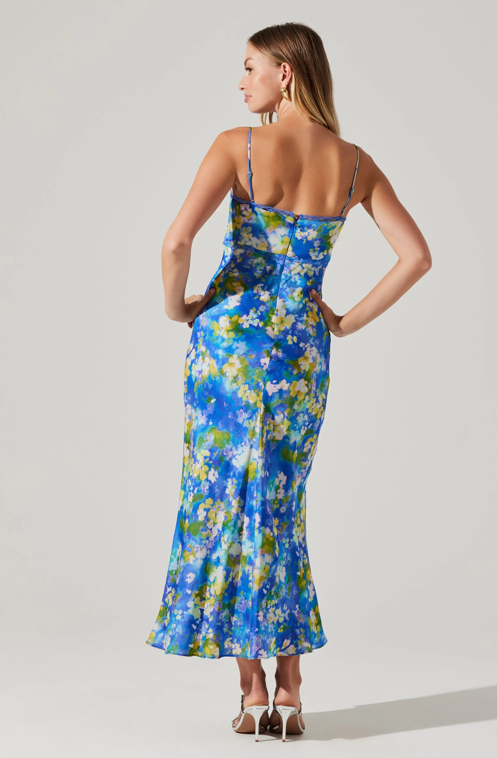 Affordable Luxury Florianne Floral Satin Maxi Dress  Last Chance!