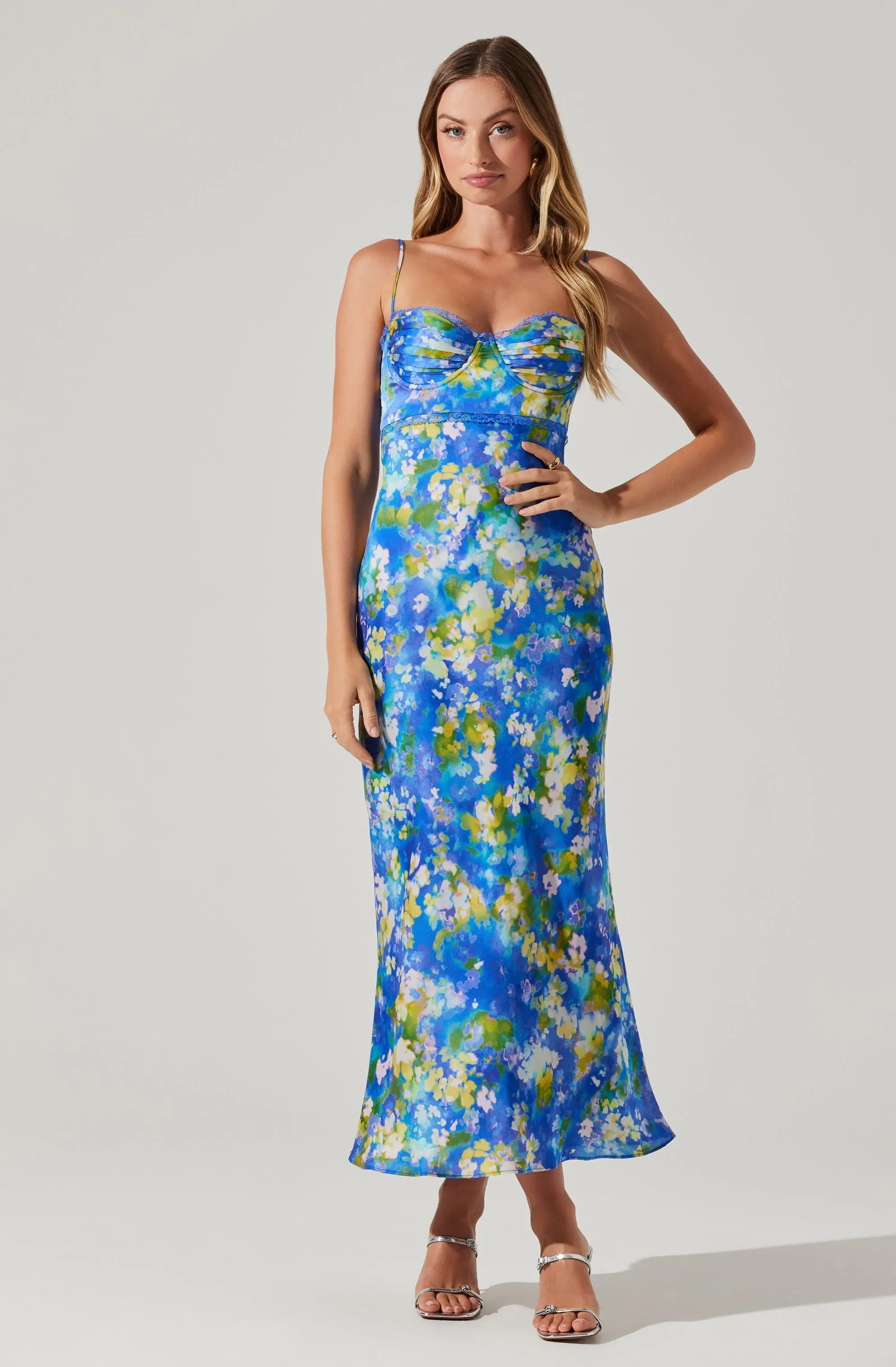 Affordable Luxury Florianne Floral Satin Maxi Dress  Last Chance!