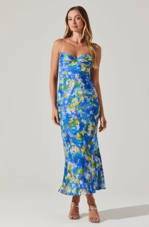 Affordable Luxury Florianne Floral Satin Maxi Dress  Last Chance!