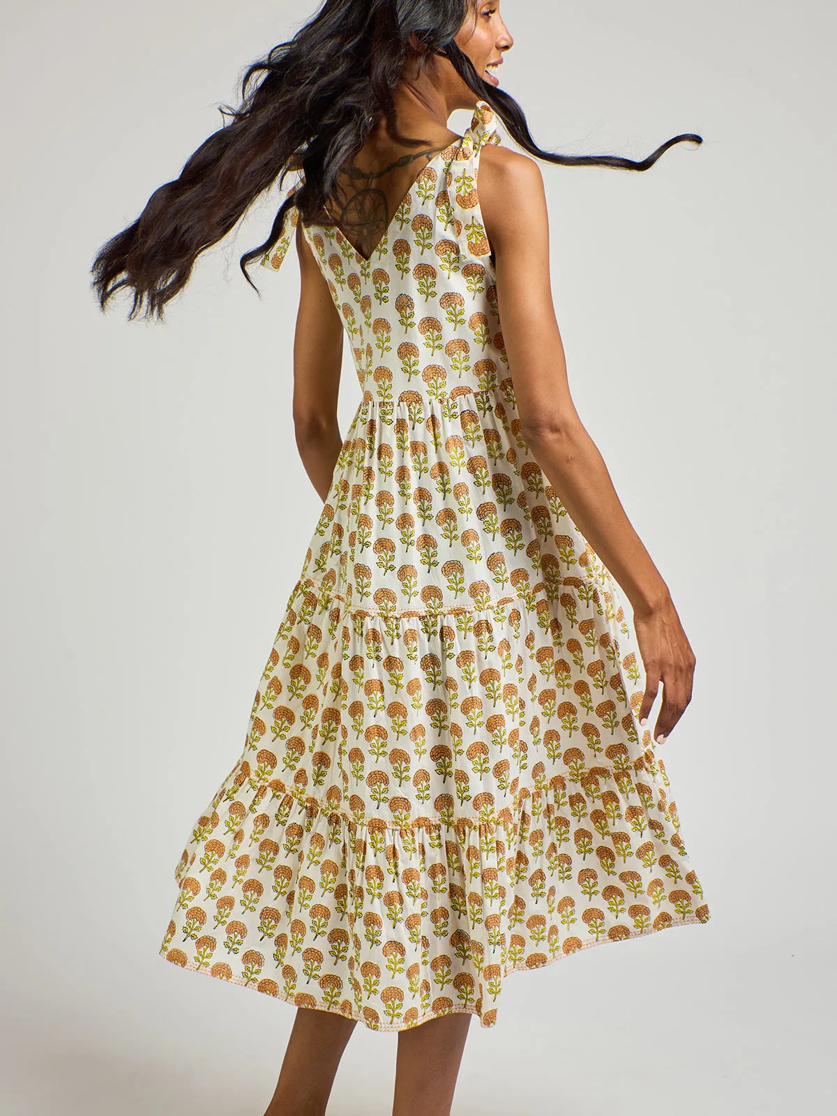 Affordable Luxury Lorelei Tiered Dress - Marigold  Stylish & Comfortable