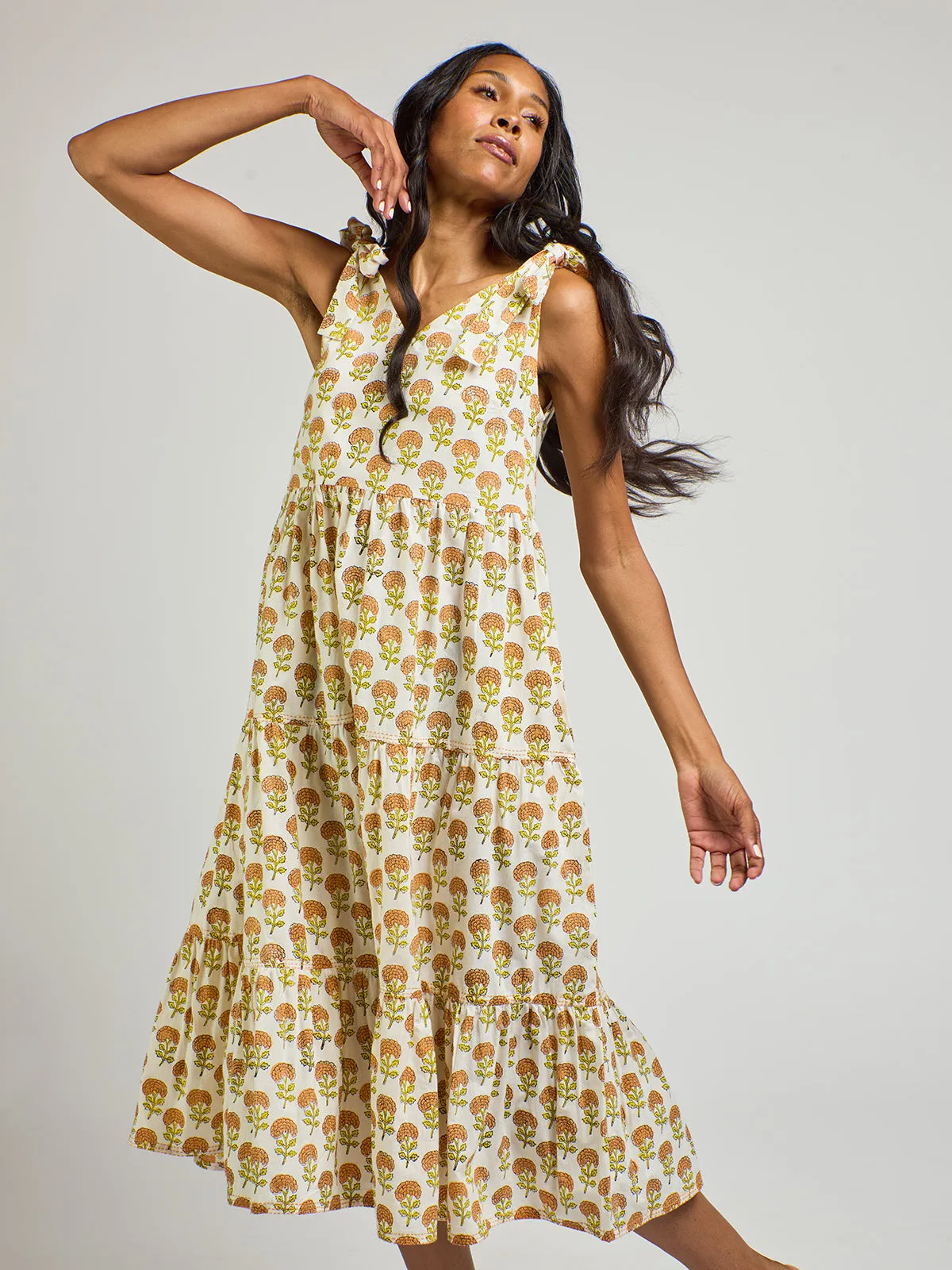 Affordable Luxury Lorelei Tiered Dress - Marigold  Stylish & Comfortable