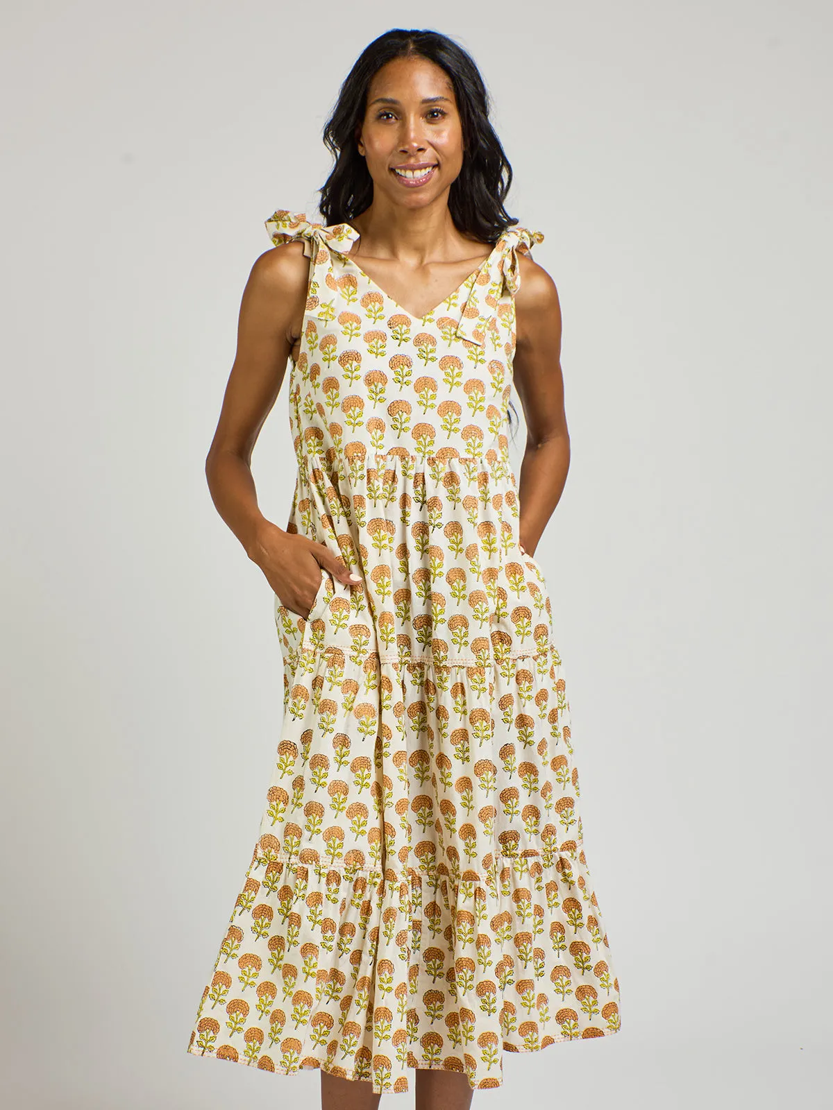 Affordable Luxury Lorelei Tiered Dress - Marigold  Stylish & Comfortable