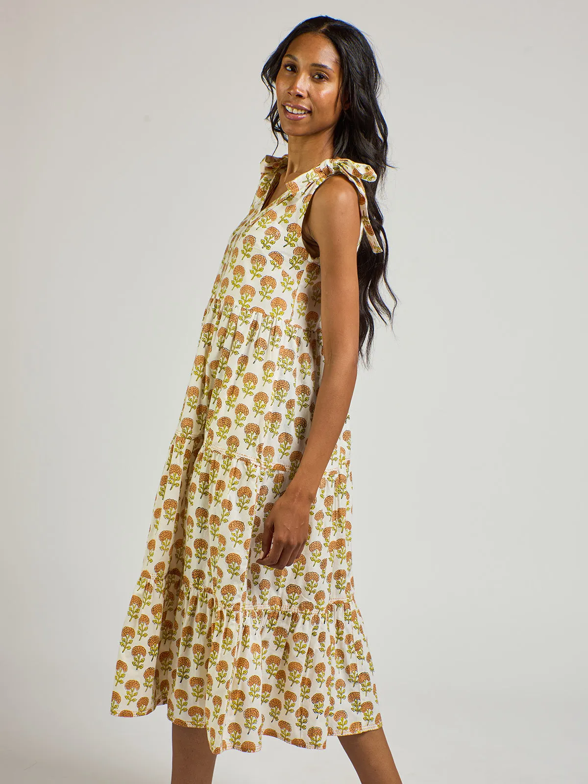 Affordable Luxury Lorelei Tiered Dress - Marigold  Stylish & Comfortable