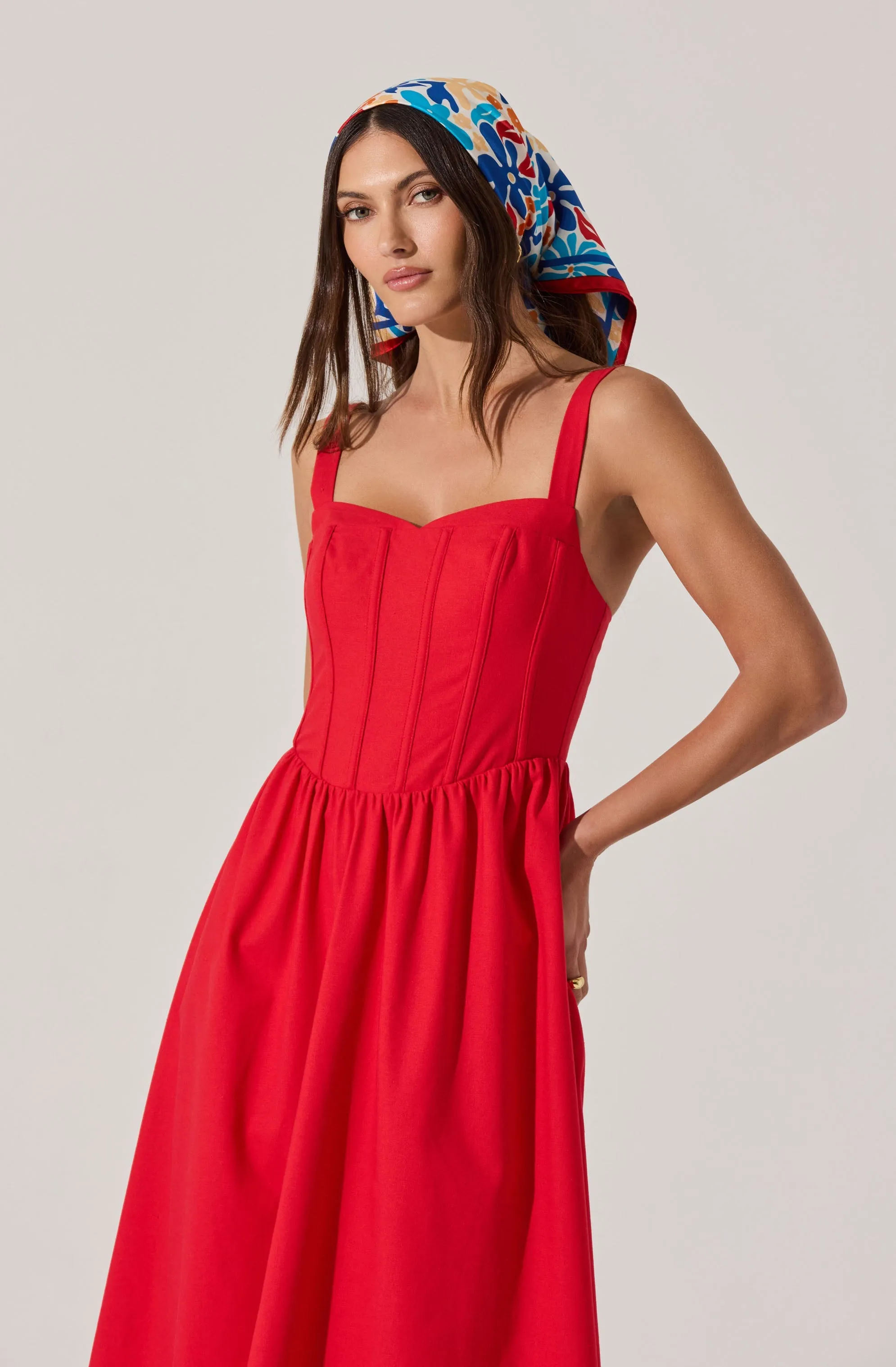 Affordable Luxury Sweetheart Corset Linen Dress  Today Only!