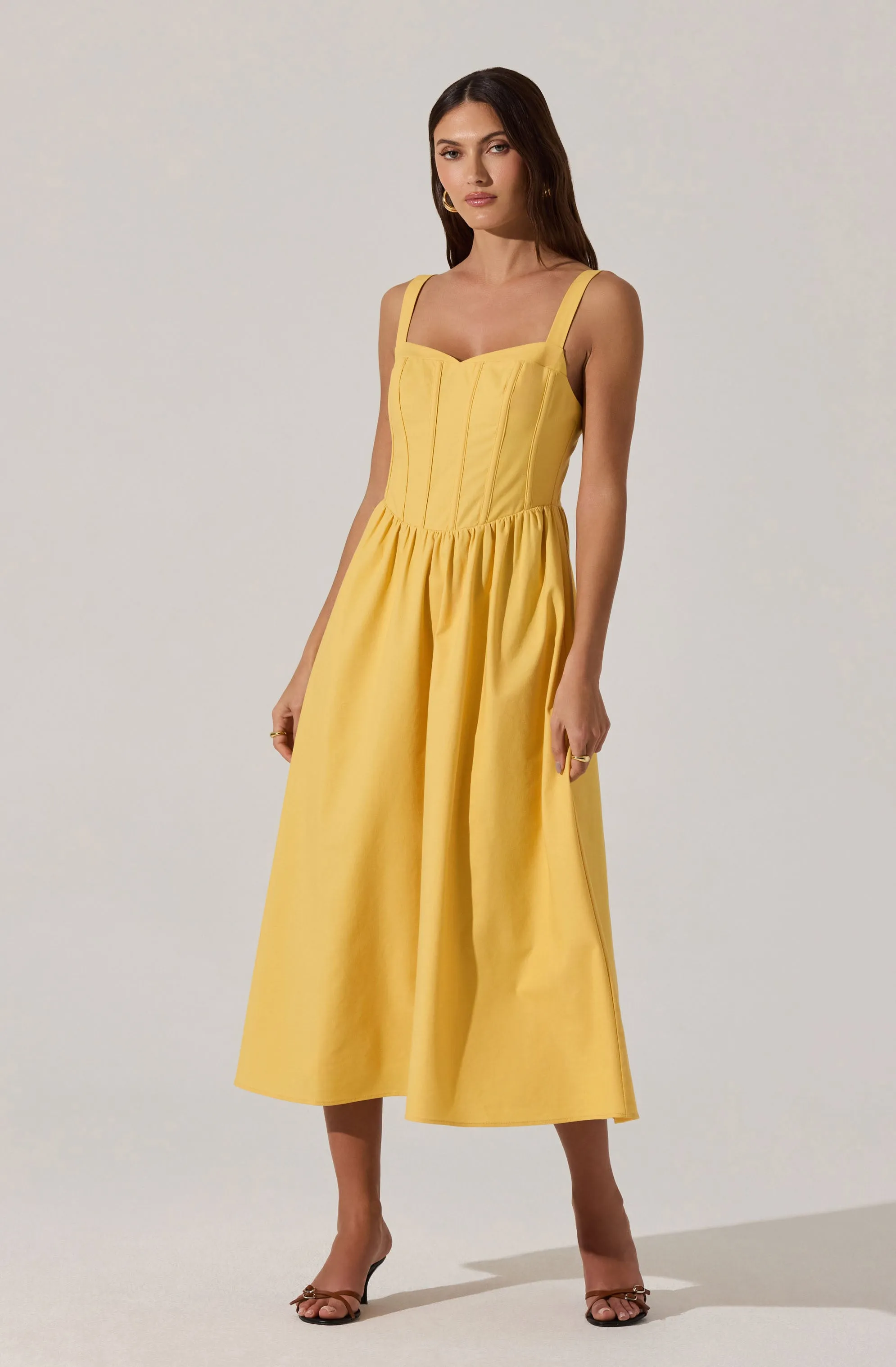 Affordable Luxury Sweetheart Corset Linen Dress  Today Only!