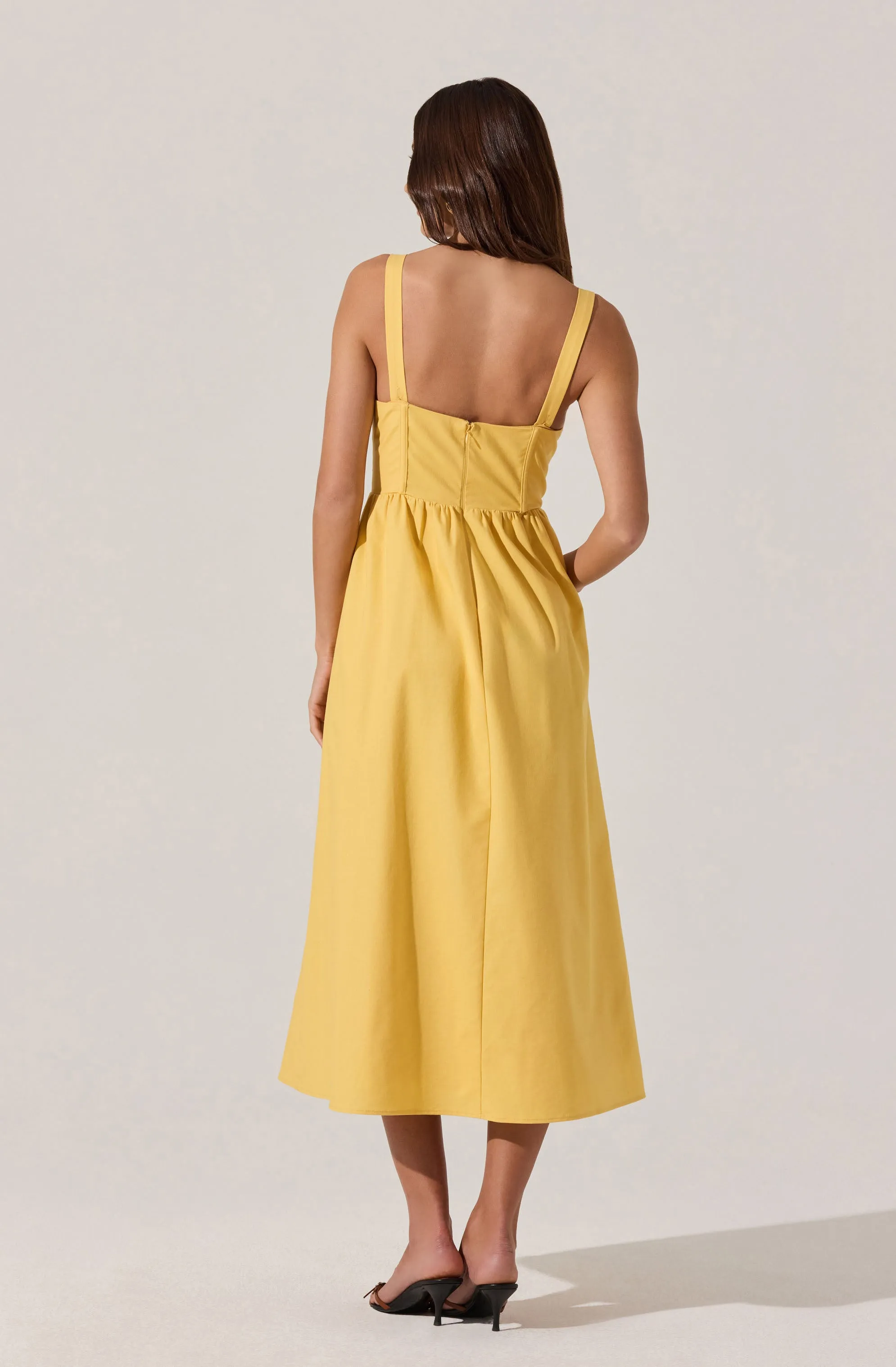 Affordable Luxury Sweetheart Corset Linen Dress  Today Only!