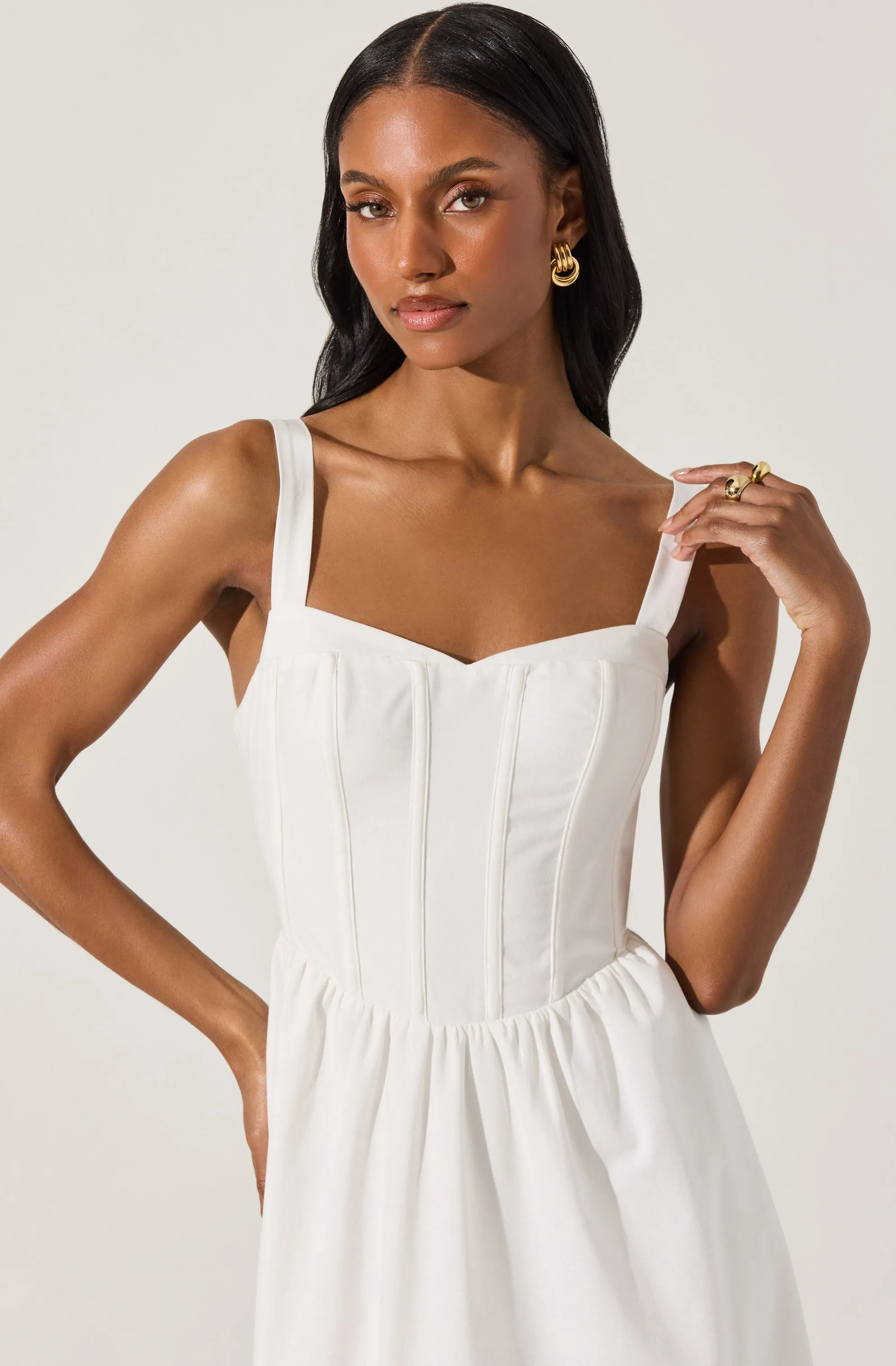 Affordable Luxury Sweetheart Corset Linen Dress  Today Only!