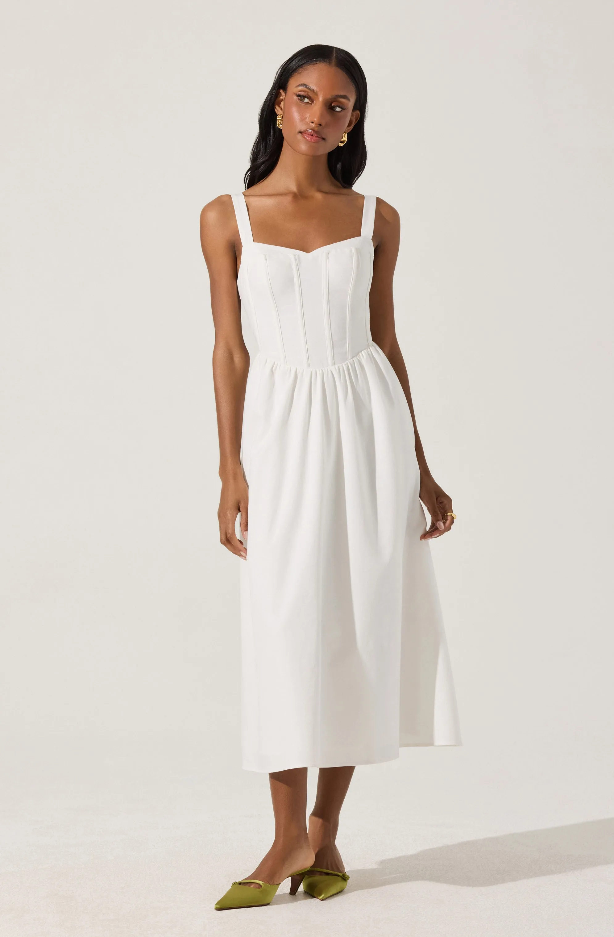 Affordable Luxury Sweetheart Corset Linen Dress  Today Only!