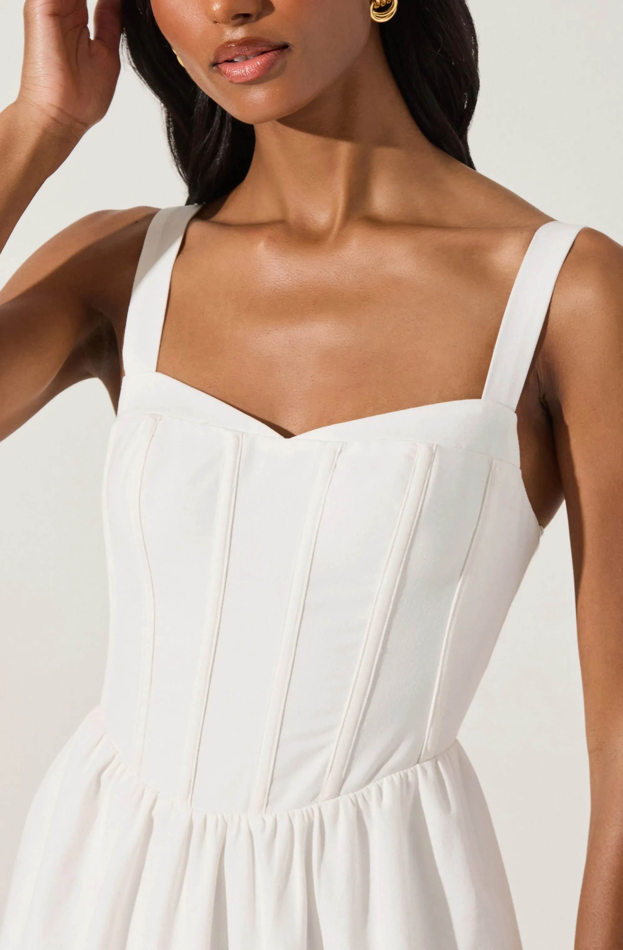 Affordable Luxury Sweetheart Corset Linen Dress  Today Only!