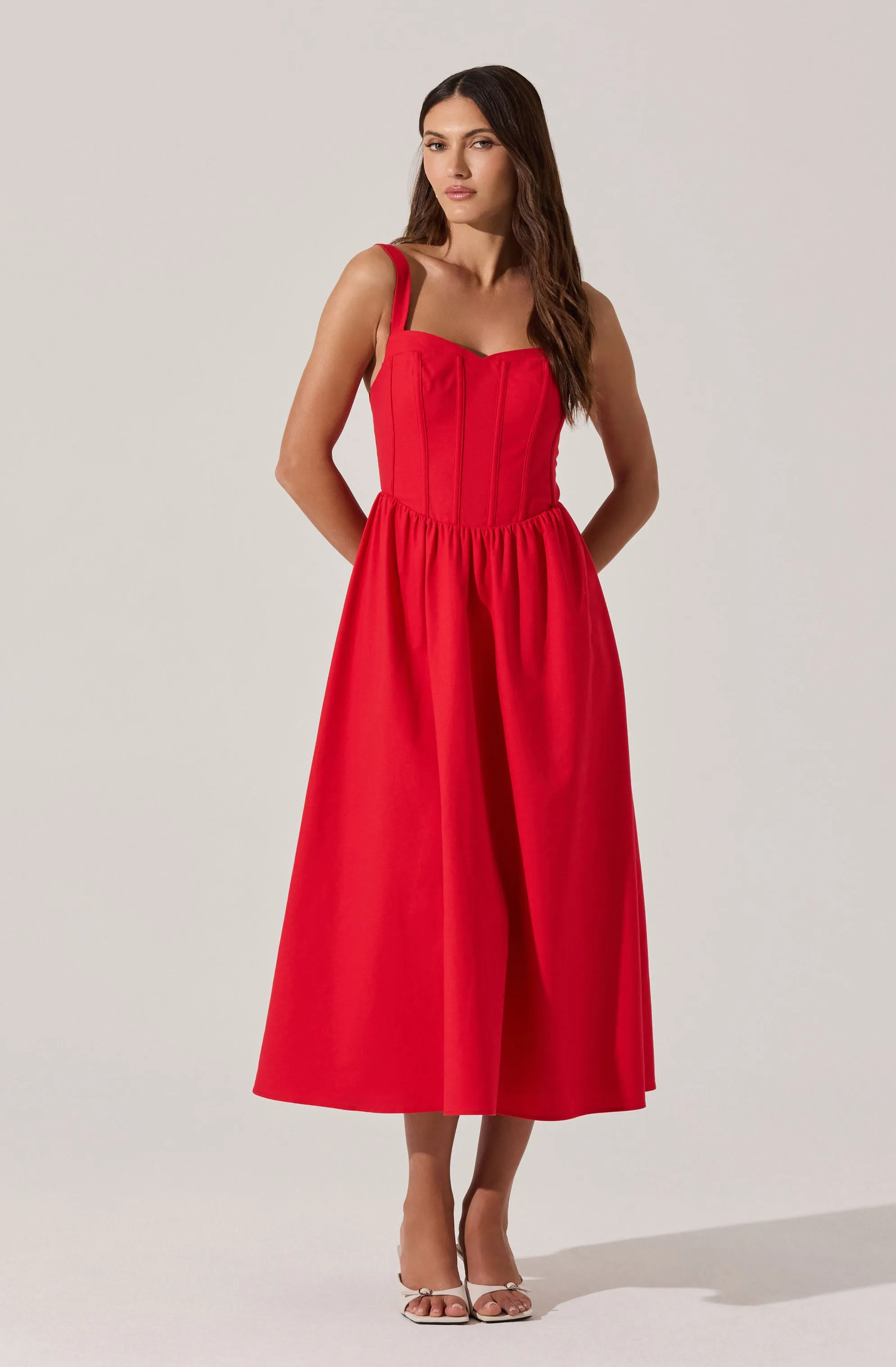 Affordable Luxury Sweetheart Corset Linen Dress  Today Only!