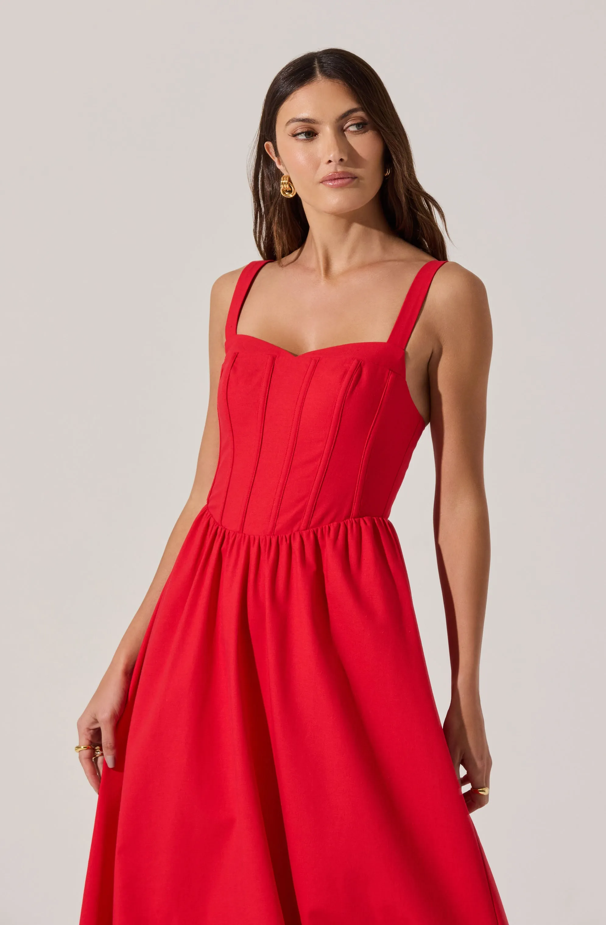 Affordable Luxury Sweetheart Corset Linen Dress  Today Only!