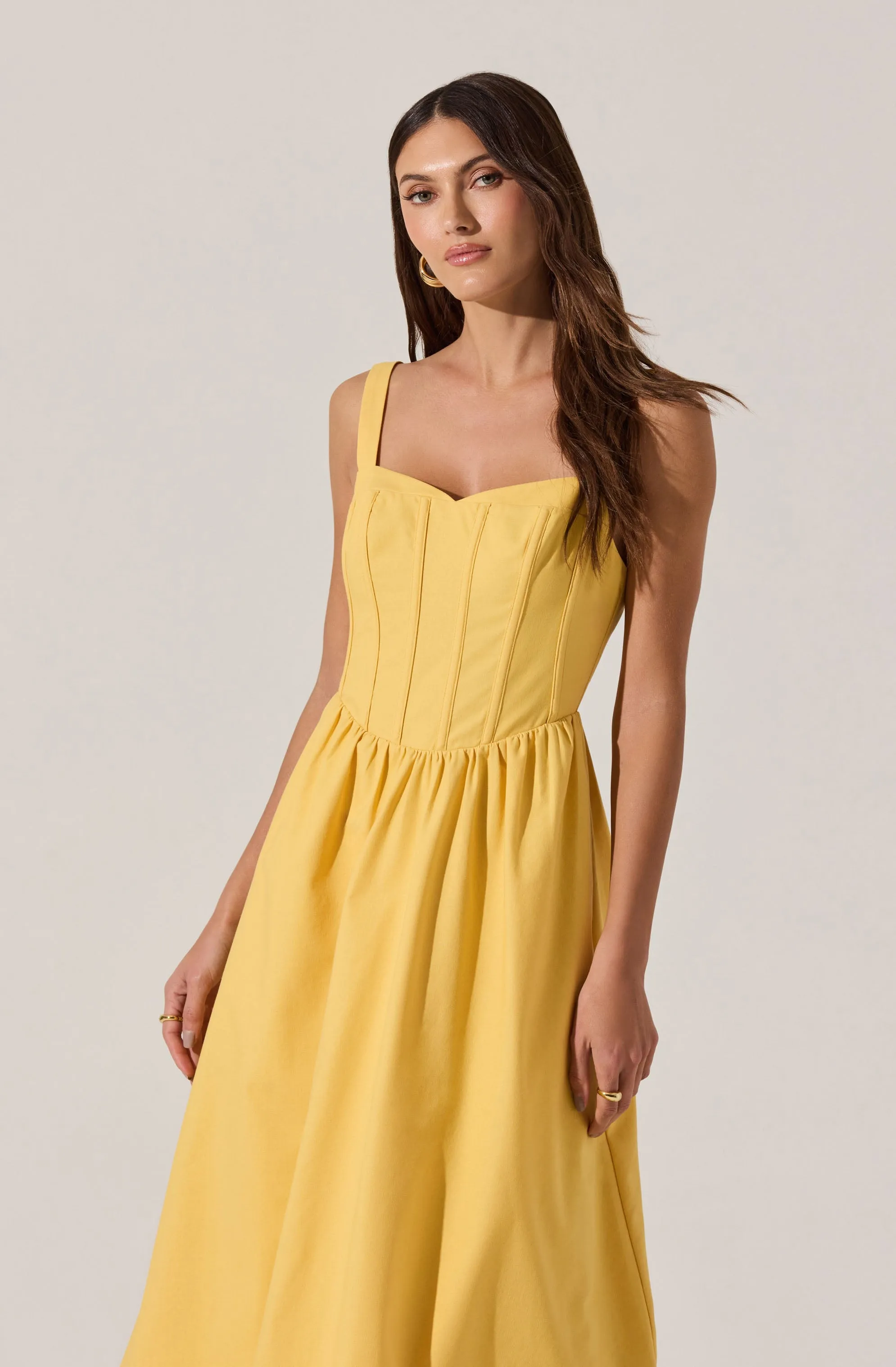 Affordable Luxury Sweetheart Corset Linen Dress  Today Only!