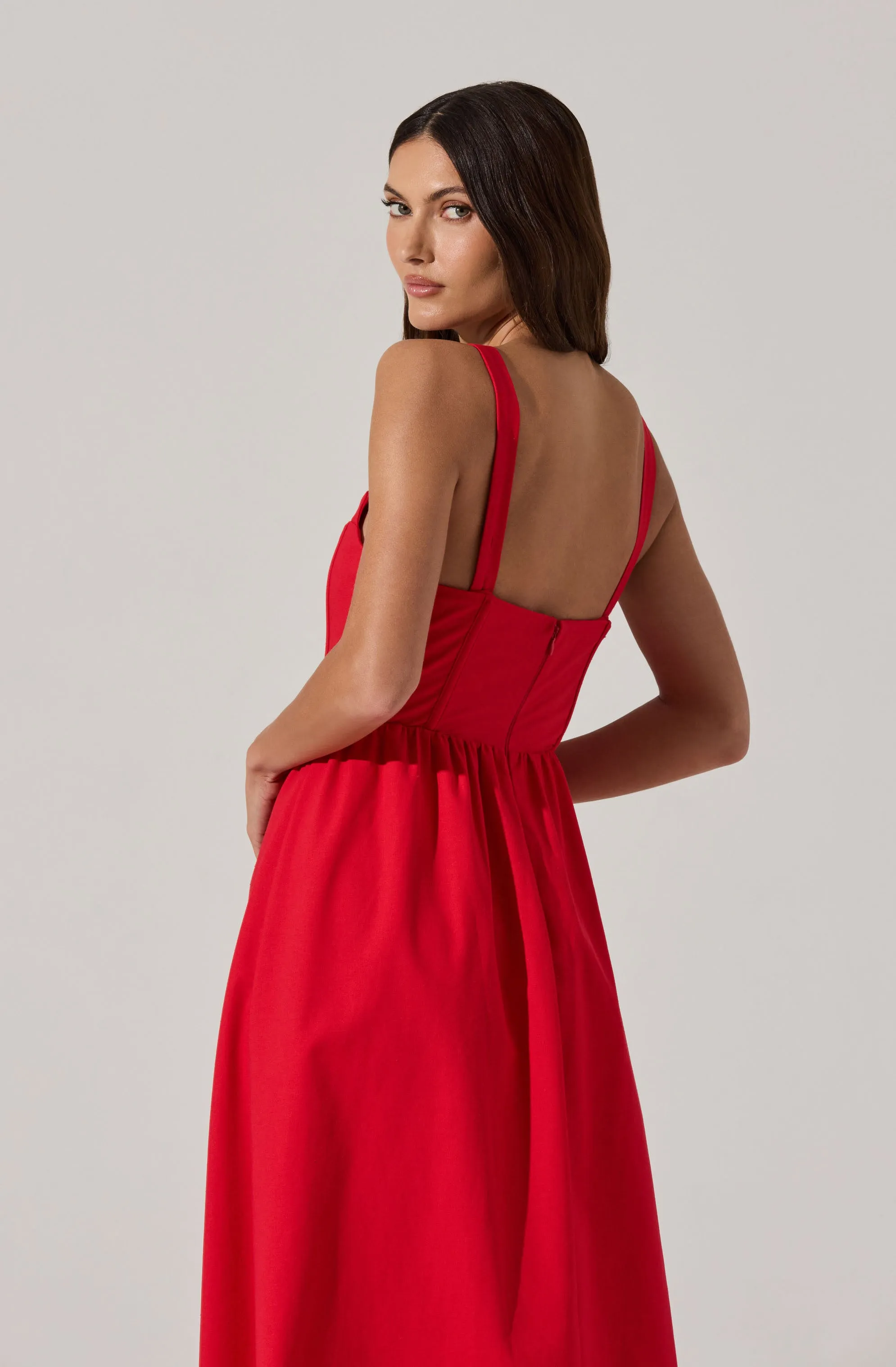 Affordable Luxury Sweetheart Corset Linen Dress  Today Only!