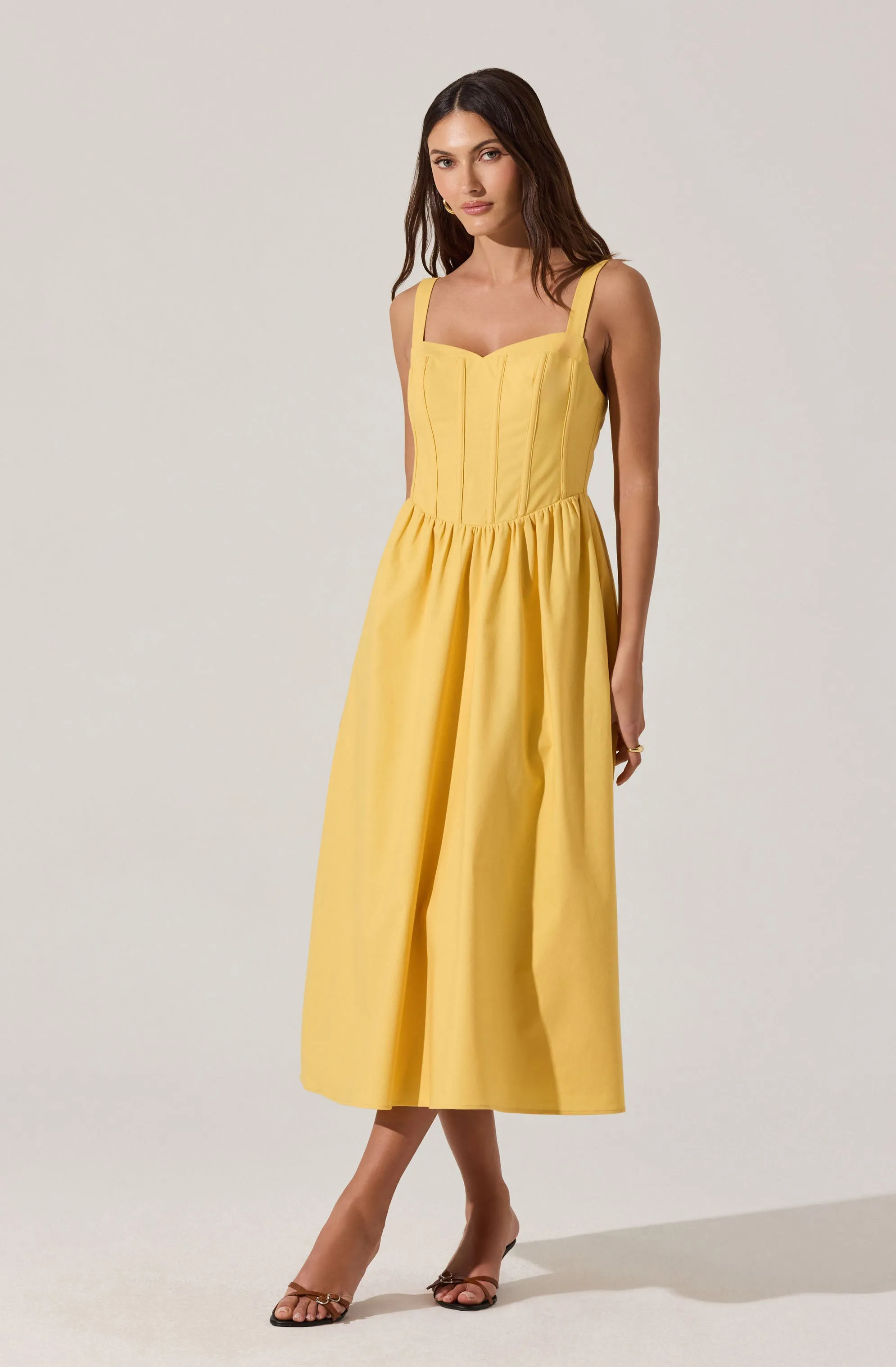 Affordable Luxury Sweetheart Corset Linen Dress  Today Only!