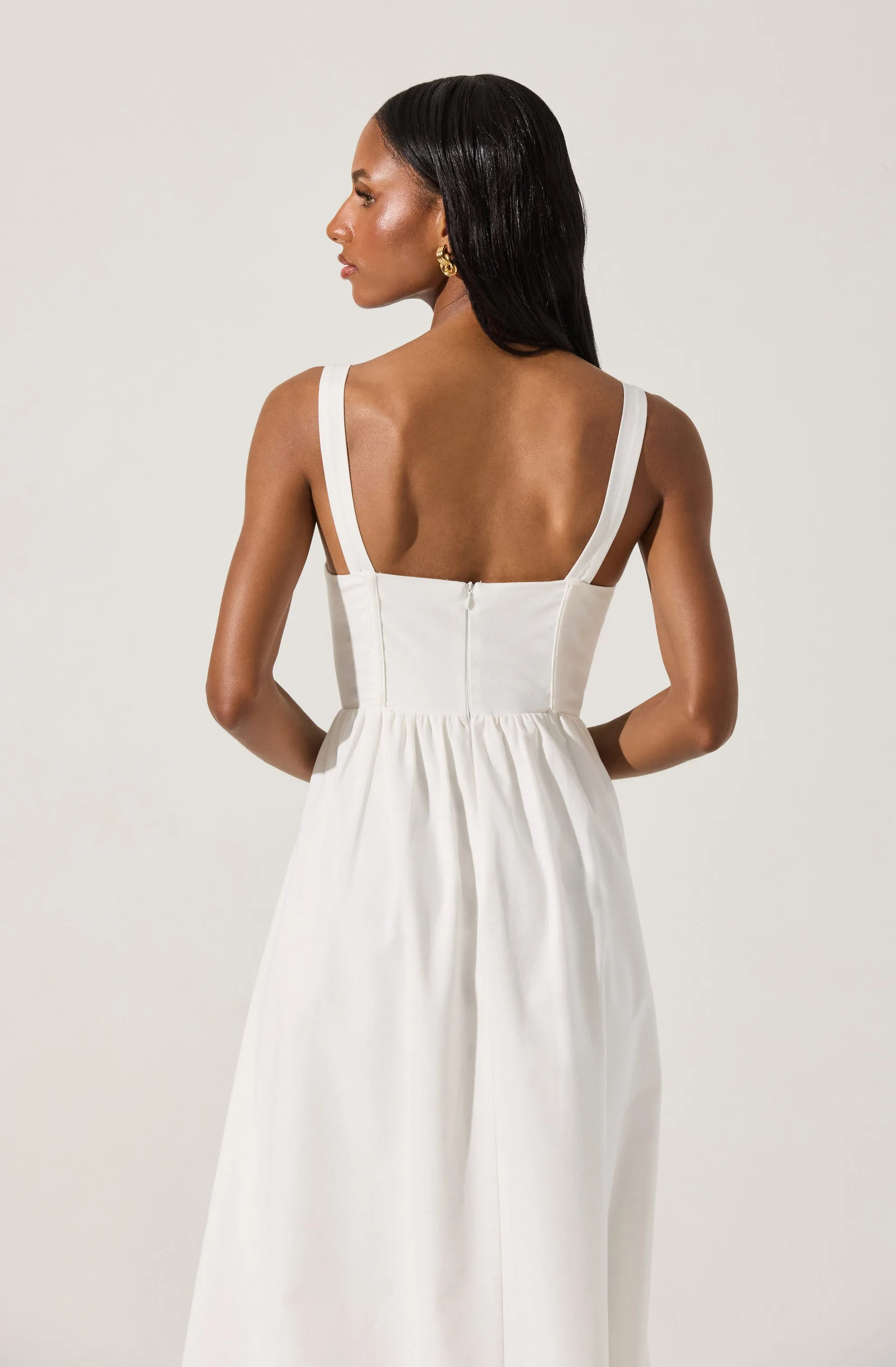 Affordable Luxury Sweetheart Corset Linen Dress  Today Only!