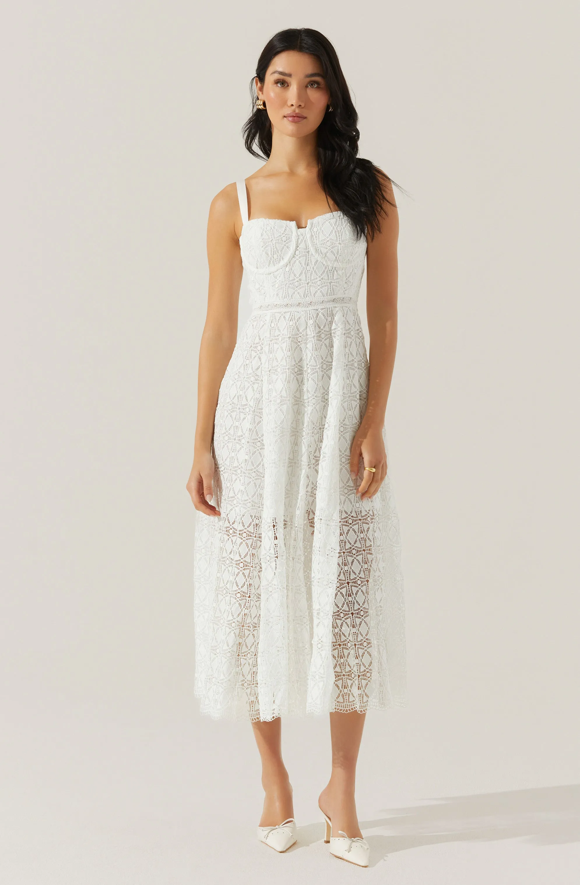 Affordable Luxury Tenna Lace Bustier Midi Dress  Limited Availability!