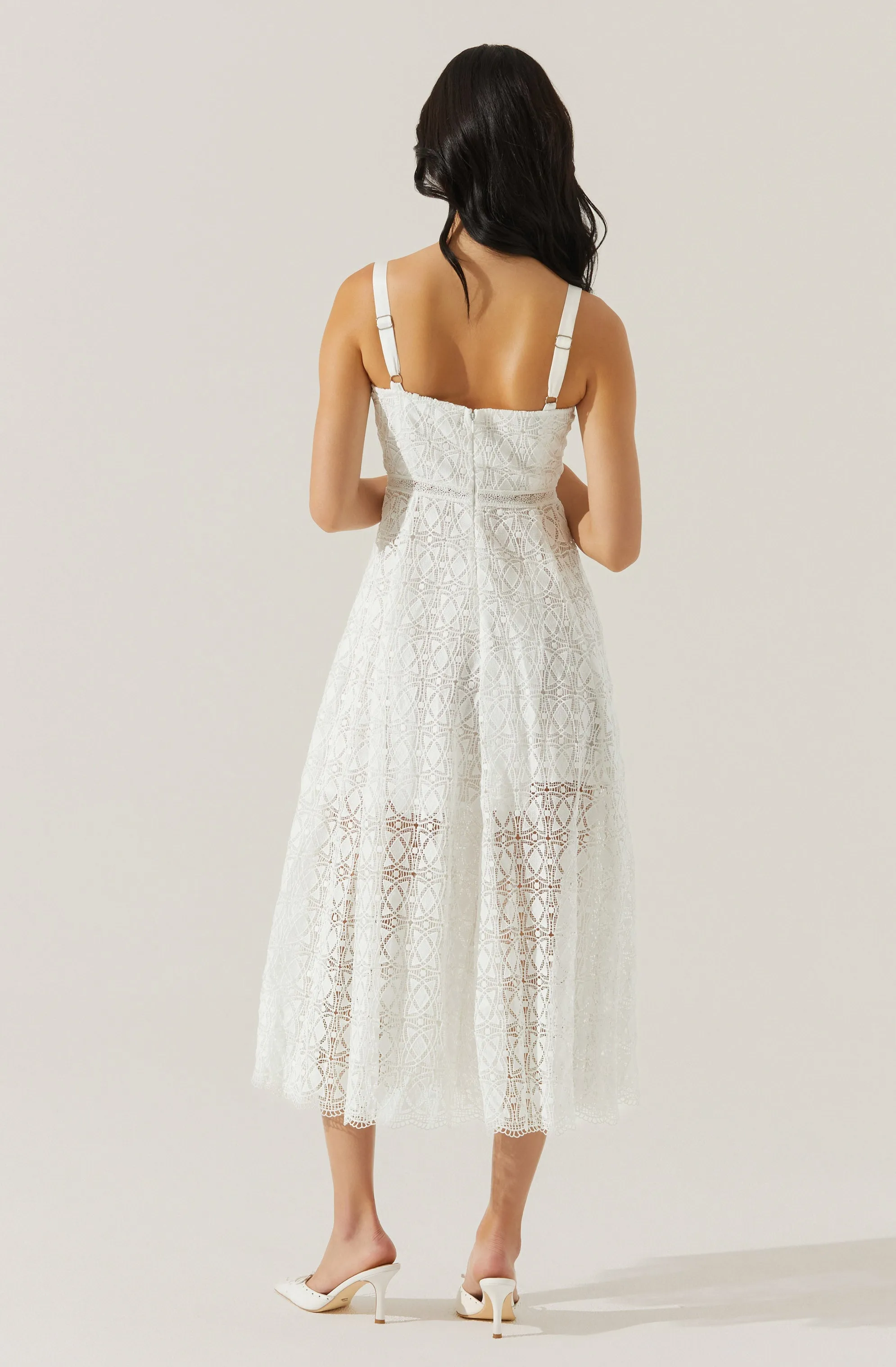 Affordable Luxury Tenna Lace Bustier Midi Dress  Limited Availability!