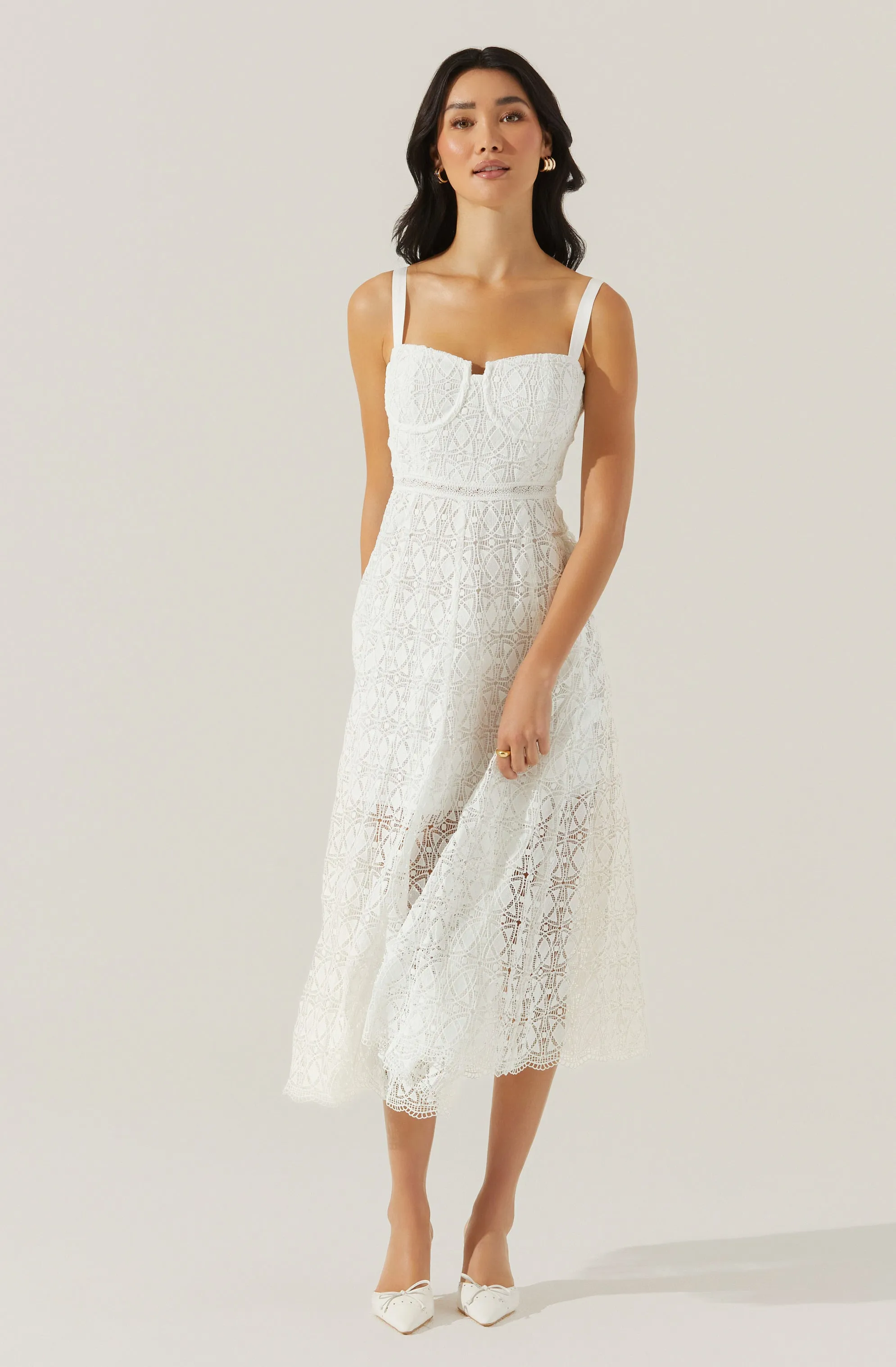 Affordable Luxury Tenna Lace Bustier Midi Dress  Limited Availability!