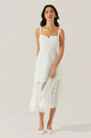 Affordable Luxury Tenna Lace Bustier Midi Dress  Limited Availability!