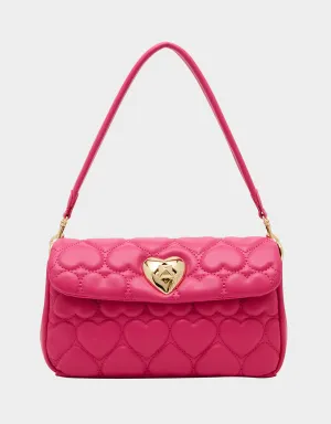ALWAYS HEART-CORE FLAP SHOULDER BAG PINK Betsey Johnson