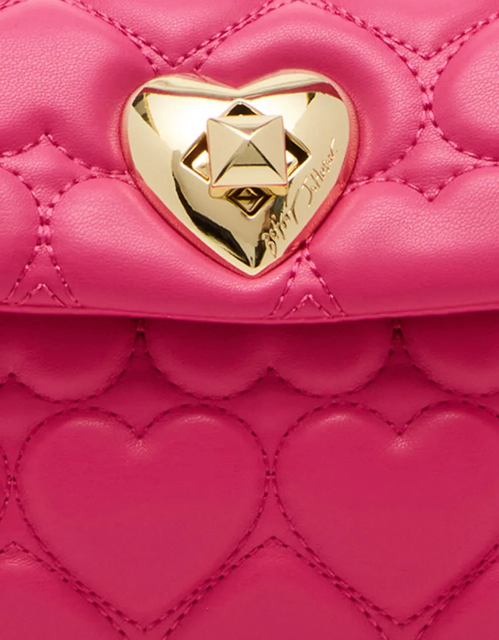 ALWAYS HEART-CORE FLAP SHOULDER BAG PINK Betsey Johnson