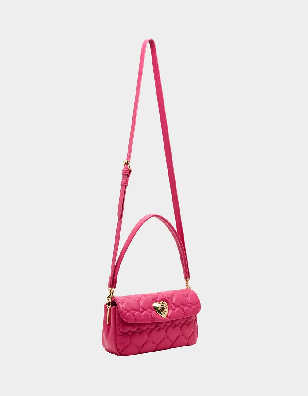 ALWAYS HEART-CORE FLAP SHOULDER BAG PINK Betsey Johnson