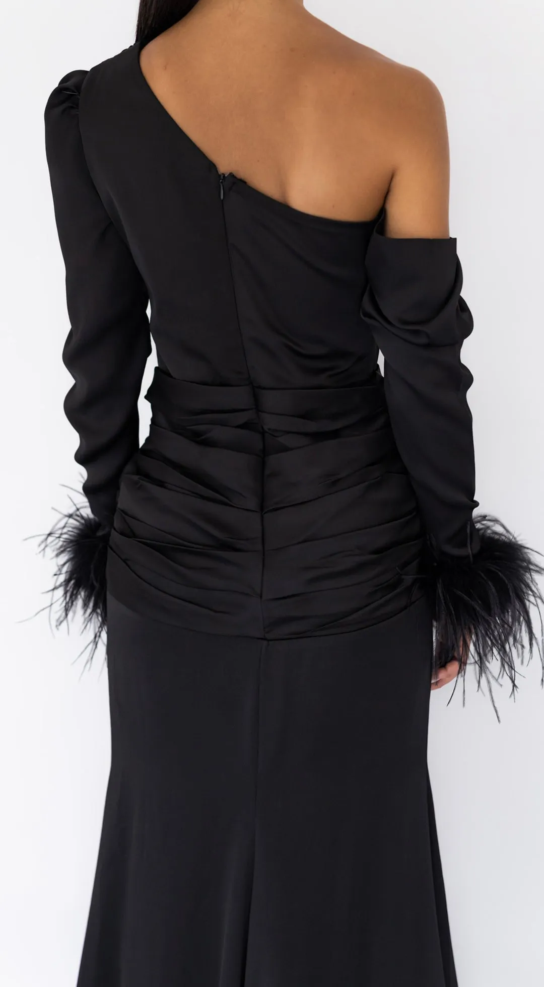 Alyssa Feather Gown Black by HSH