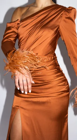 Alyssa Feather Gown Orange by HSH
