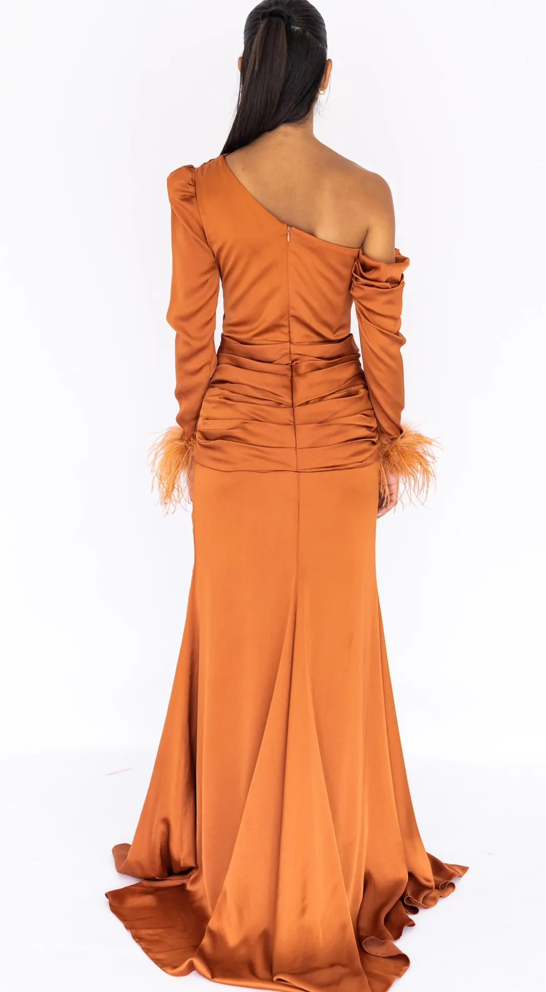 Alyssa Feather Gown Orange by HSH
