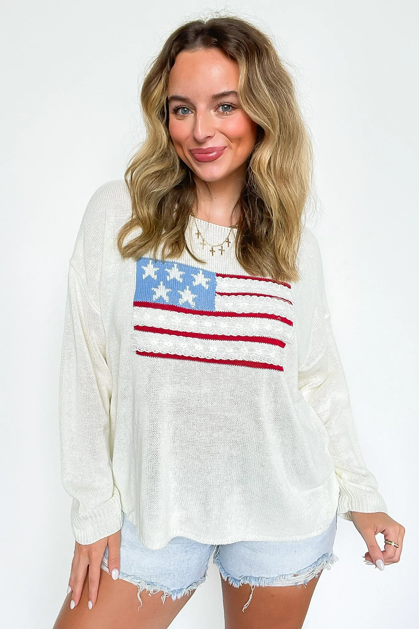 Americana Ease USA Flag Knit Sweater