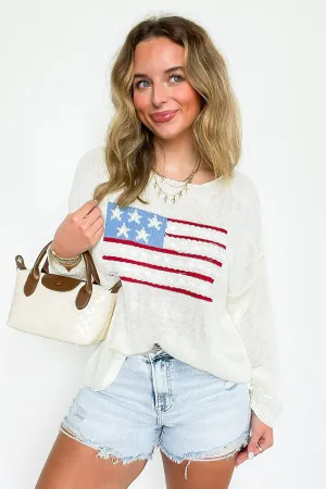 Americana Ease USA Flag Knit Sweater