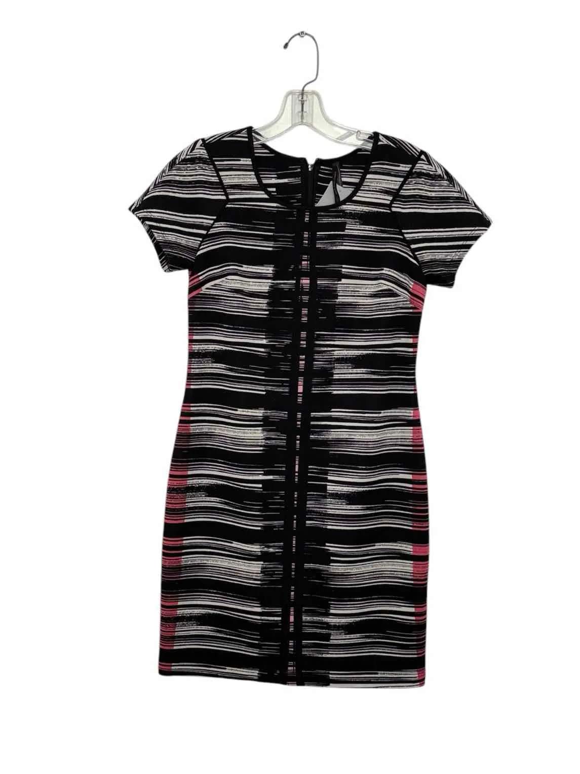 Andrew Marc Size 0 Black Print Pre-Owned Dress- Ladies