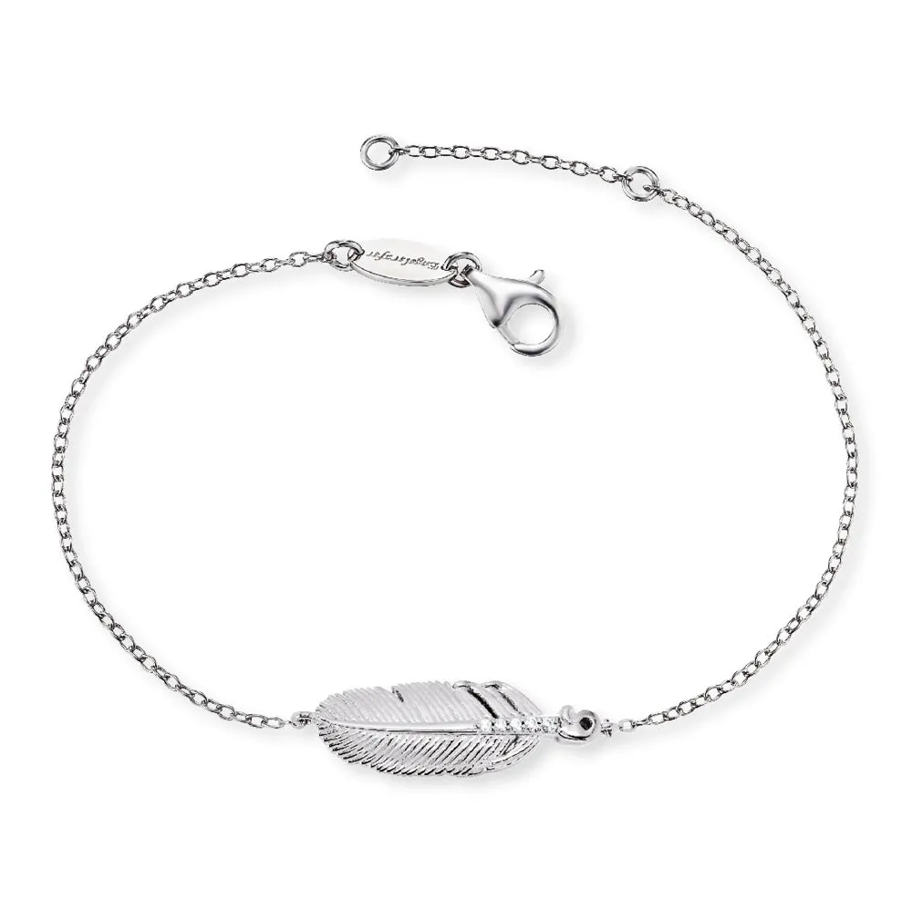 Angel Whisperer Silver Feather Bracelet ERB-LILFEDER-ZI