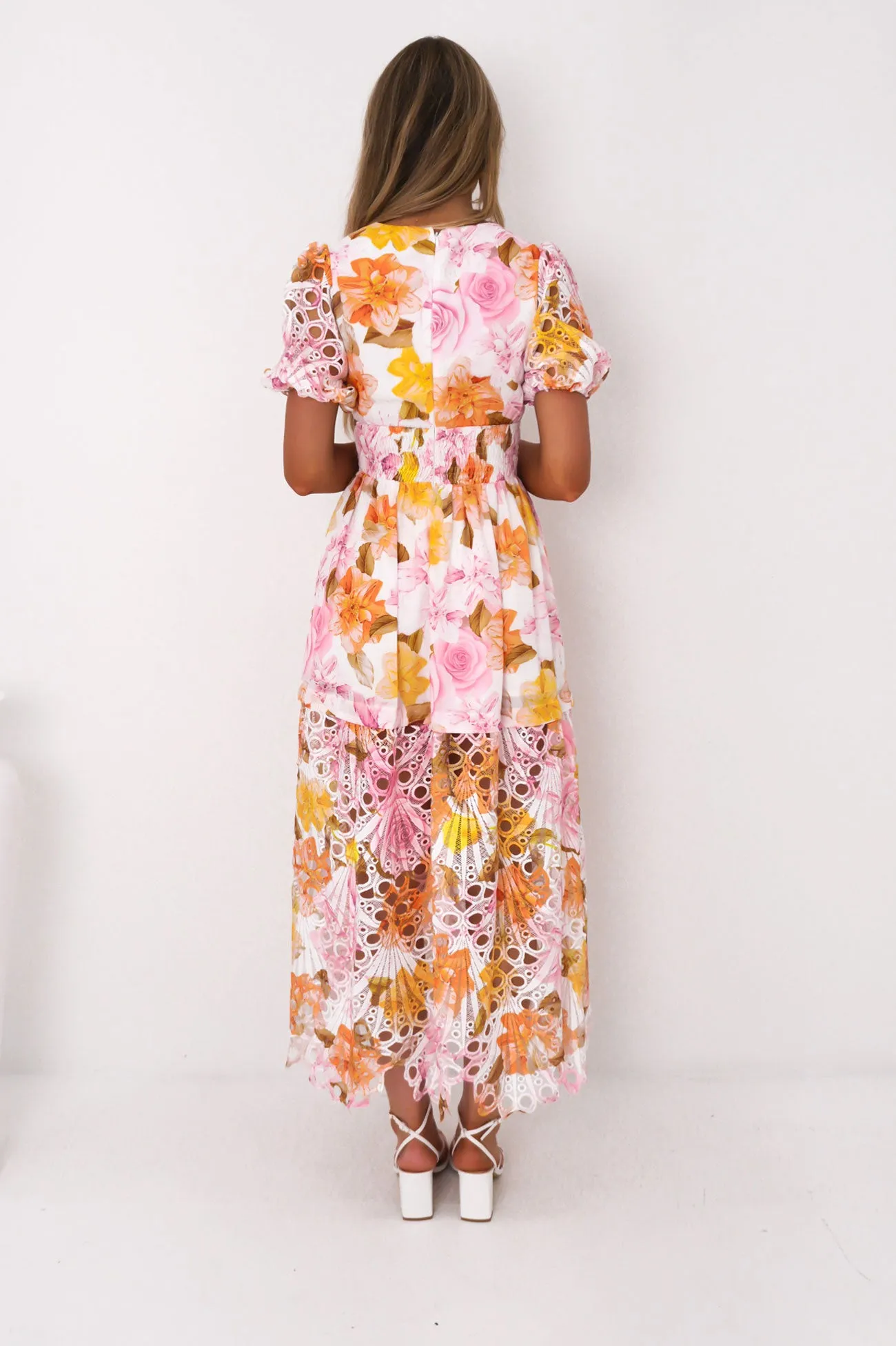 Angelicah Maxi Dress Pink Blossoms