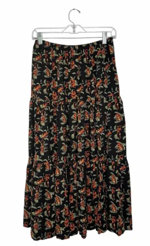 Aqua Size Small Black Floral New w/ Tags Skirt- Ladies