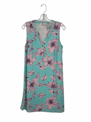 Aryeh Size Medium Turquoise Print Pre-Owned Dress- Ladies