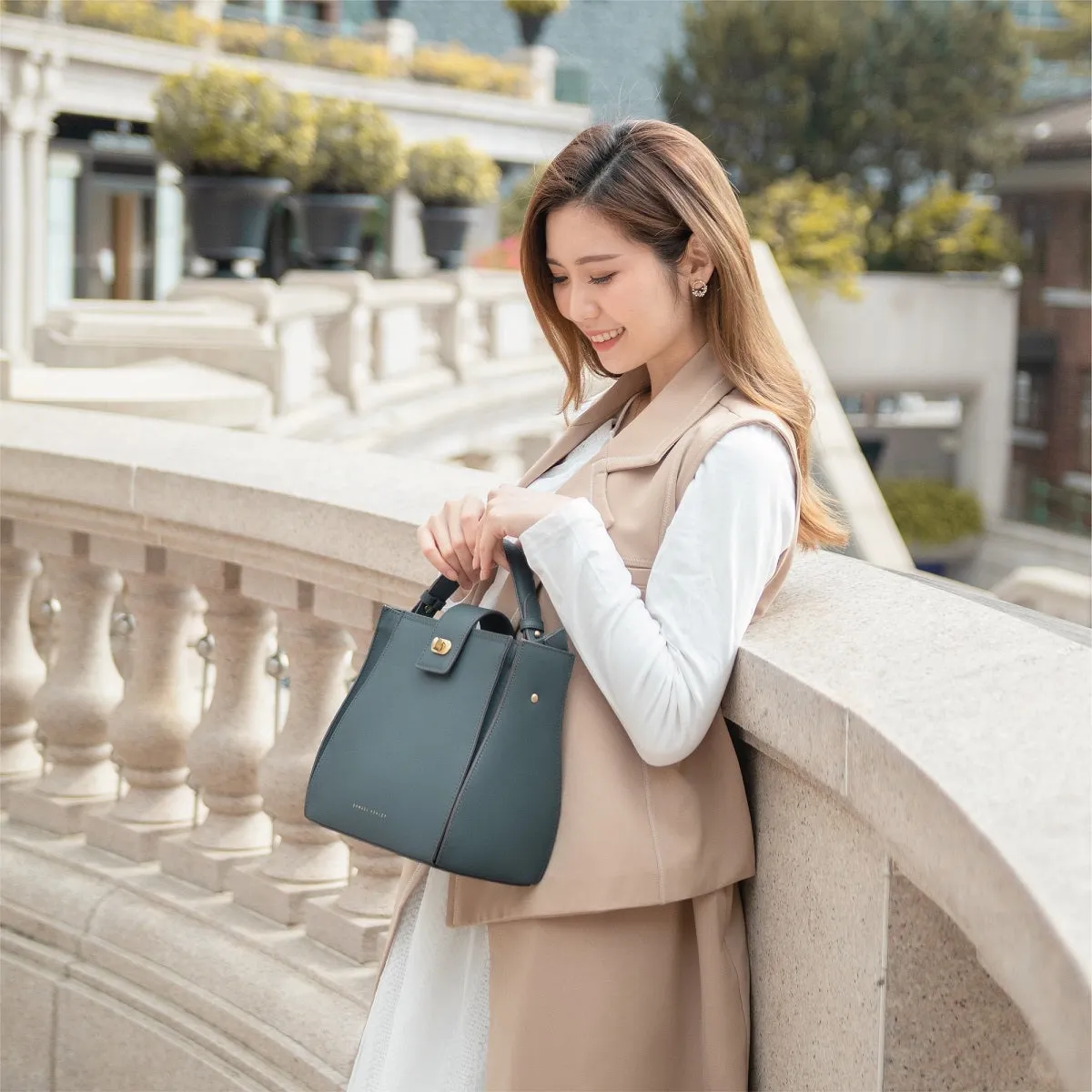 Athena Leather Bucket Bag