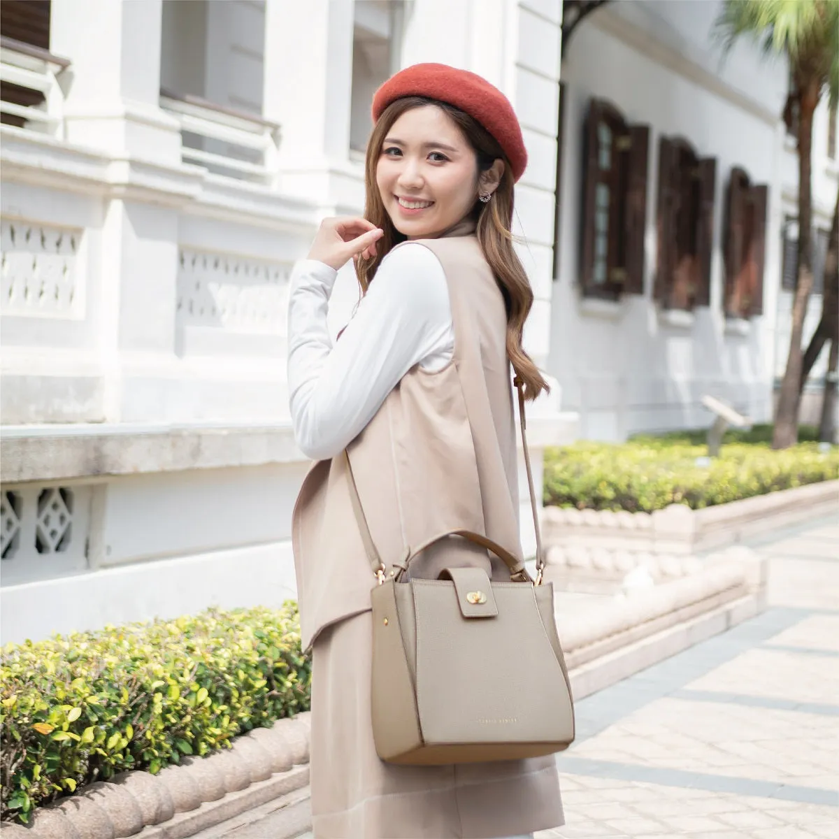 Athena Leather Bucket Bag