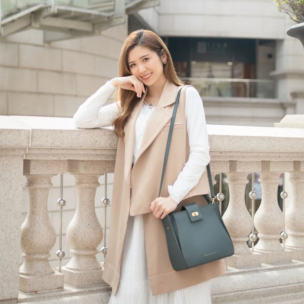 Athena Leather Bucket Bag