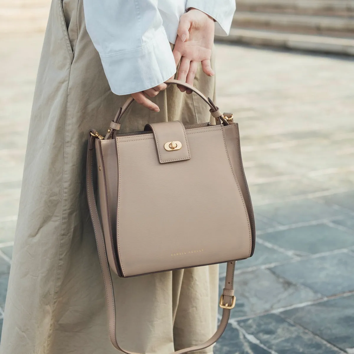 Athena Leather Bucket Bag