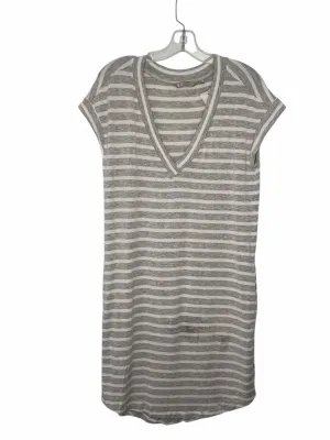 Athleta Size Medium Grey Stripe Pre-Owned Dress- Ladies