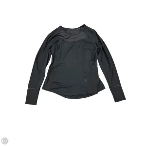 Athletic Top Long Sleeve Crewneck By Lululemon In Black, Size: 12