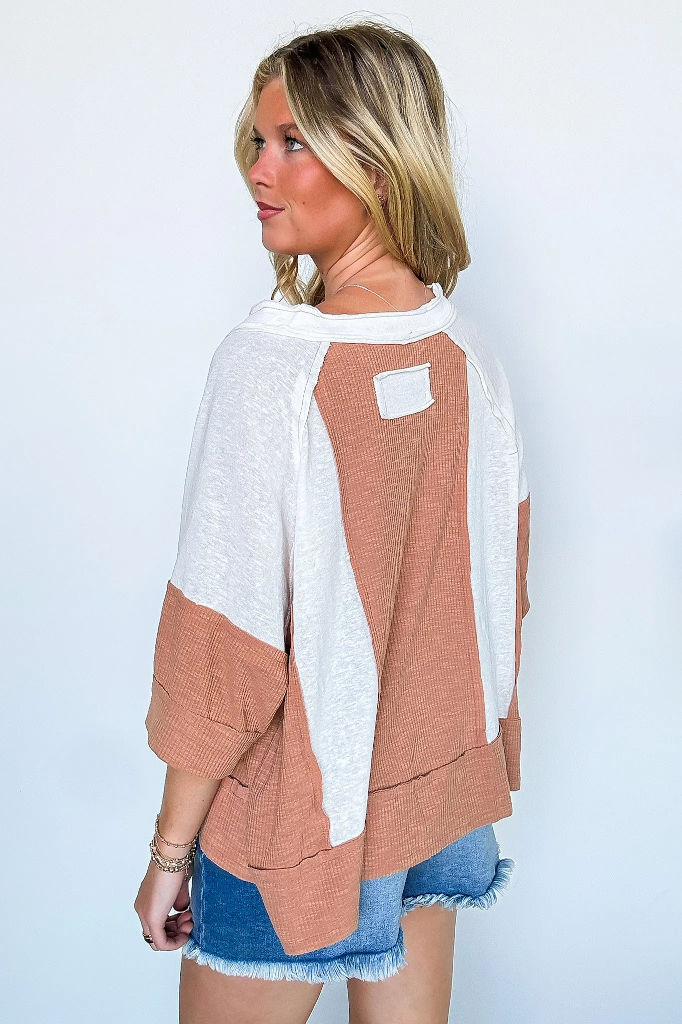 Aurora Dreams Oversized Color Block Contrast Top - BACK IN STOCK