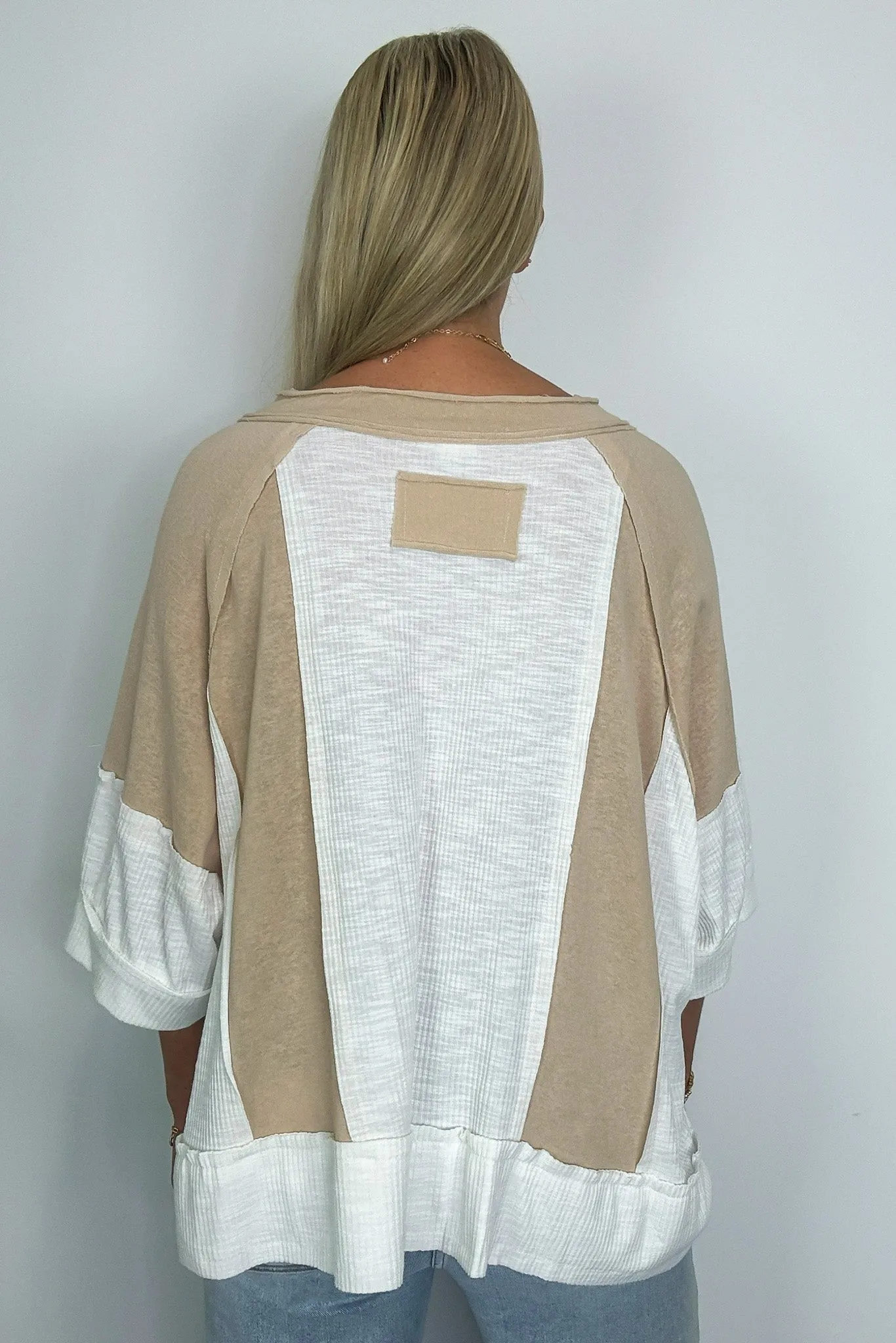 Aurora Dreams Oversized Color Block Contrast Top - BACK IN STOCK