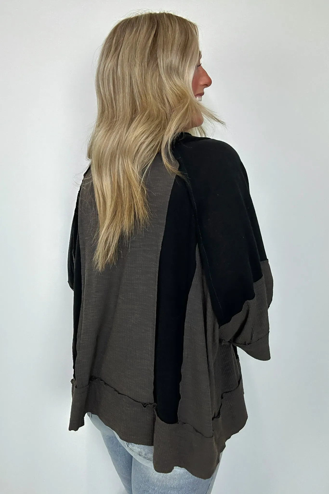 Aurora Dreams Oversized Color Block Contrast Top - BACK IN STOCK