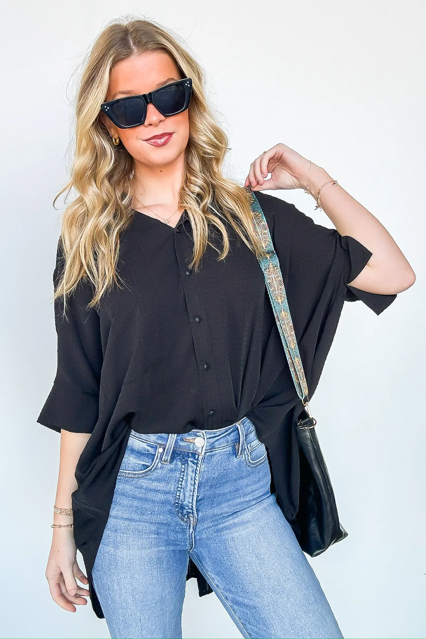 Ayla Textured Knit Button Down Top