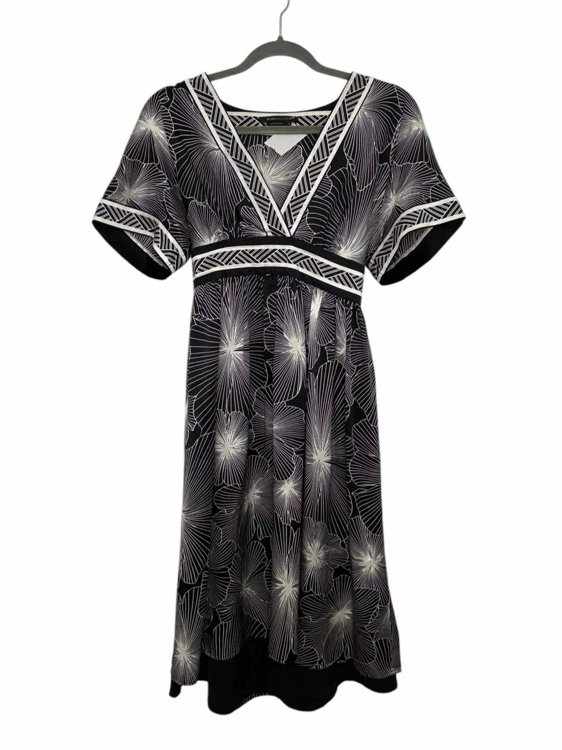 BCBG Size Small Black Floral Pre-Owned Dress- Ladies
