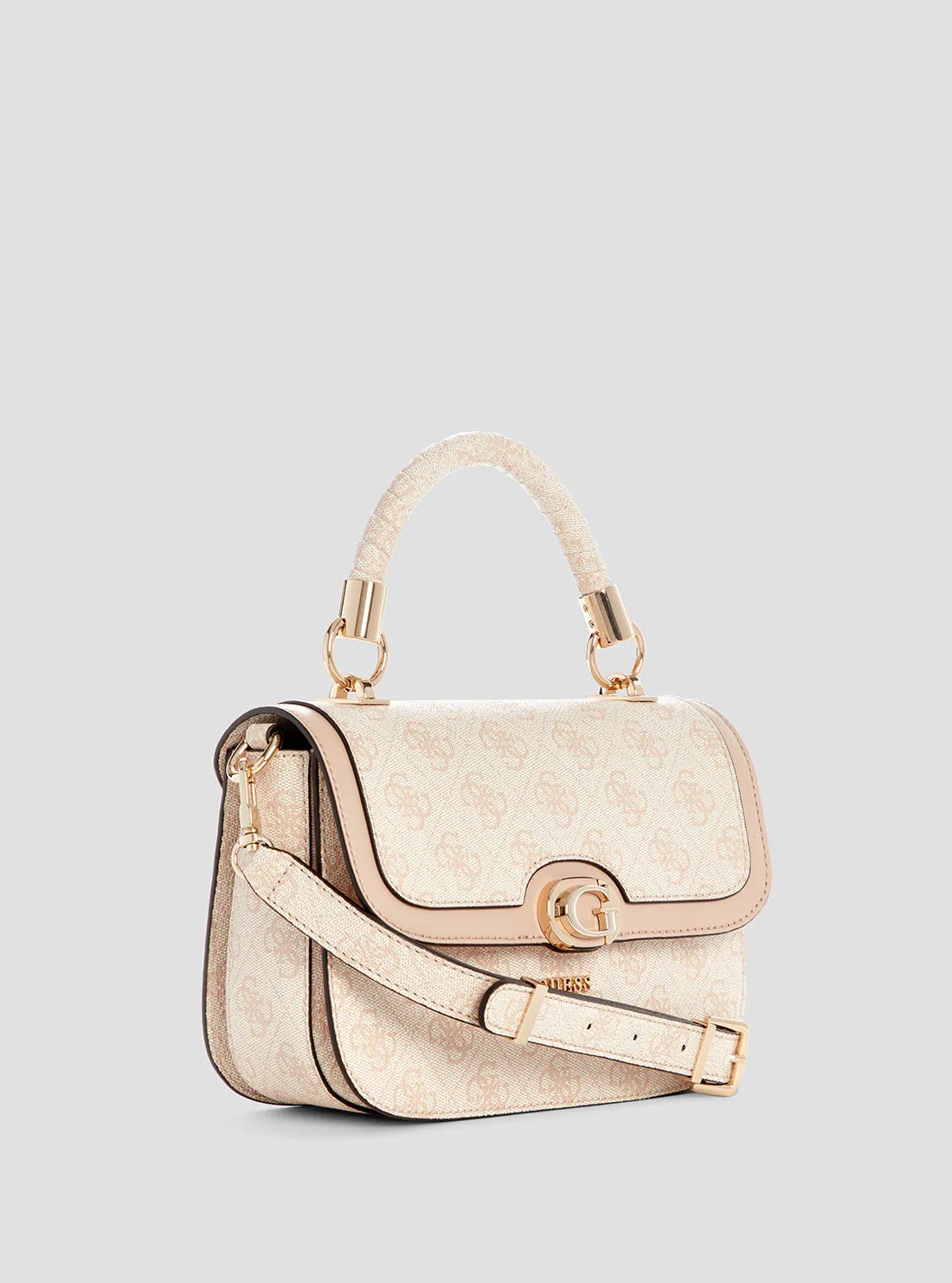 Beige Logo Orlina Top Handle Bag Guess